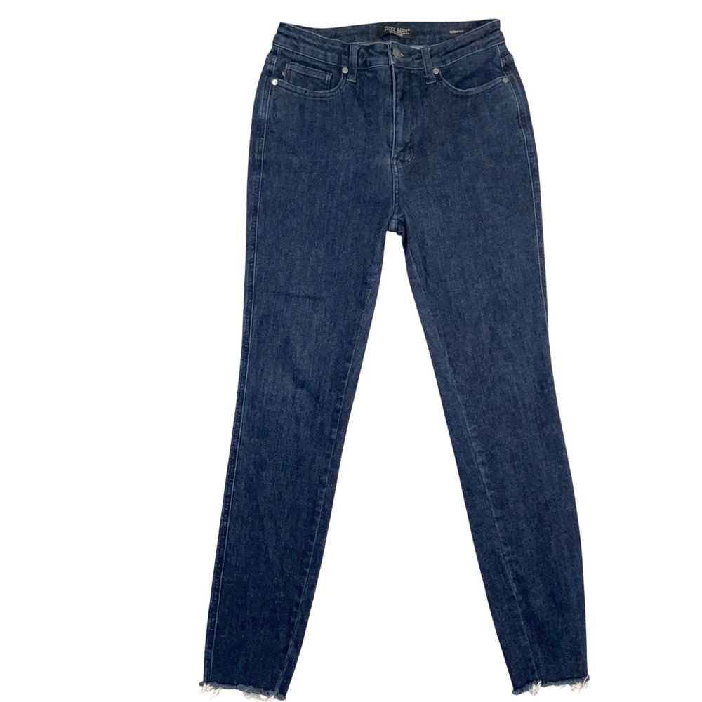 Judy Blue Jeans Women 9/29 Blue Skinny Fit Fray Raw Hem High Rise JB888703 Boho